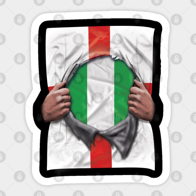 Nigeria Flag English Flag Ripped - Gift for Nigerian From Nigeria Sticker by Country Flags